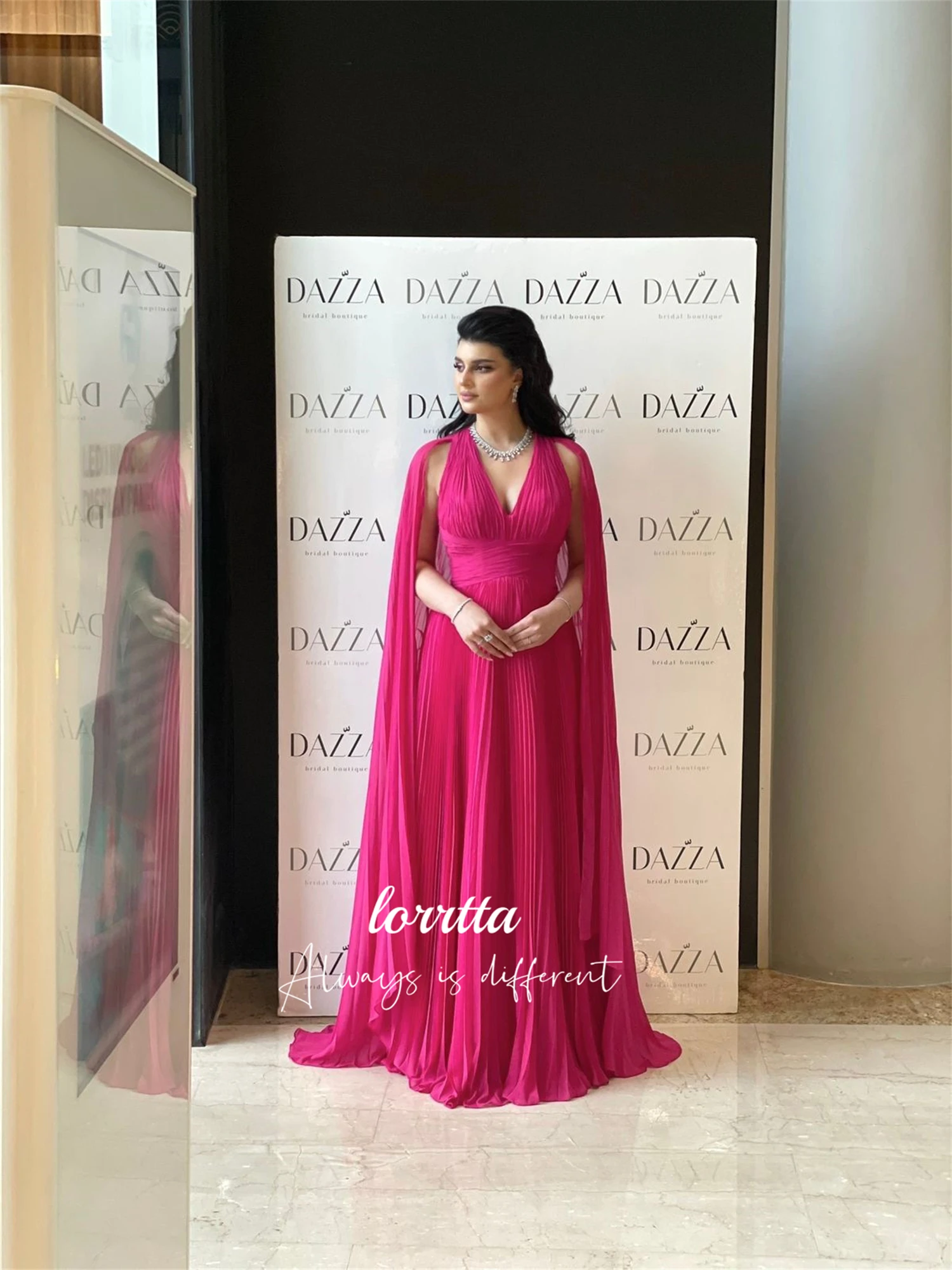 

Lorrtta Chiffon Evening Dress Party Grace Eid Shawl Wedding Dresses for Formal Occasions Robe De Soiree Femmes Ball Gowns Prom