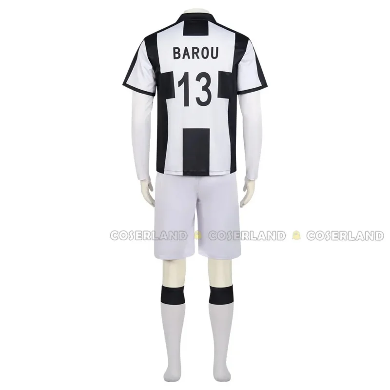 IN MAGAZZINO Shoei Baro Costume Cosplay Parrucca Anime Blue Lock Parrucca Italia Ubers Uniforme No.13 Maglia da calcio King Villains Abbigliamento sportivo