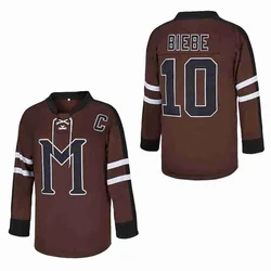 Ice hockey jerseys Mystery Alaska 10 Biebe Ice Hockey Jersey Sewing embroidery Outdoor sportswear brown 2024 Big size