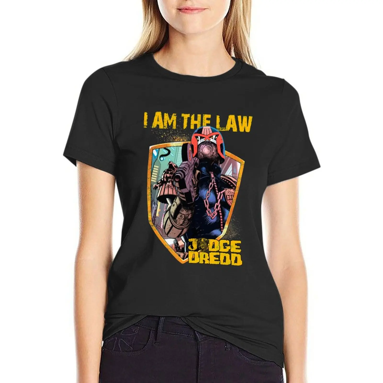 

Dredd - I Am The Law Sticker T-Shirt sweat Aesthetic clothing vintage clothes korean Women's clothes