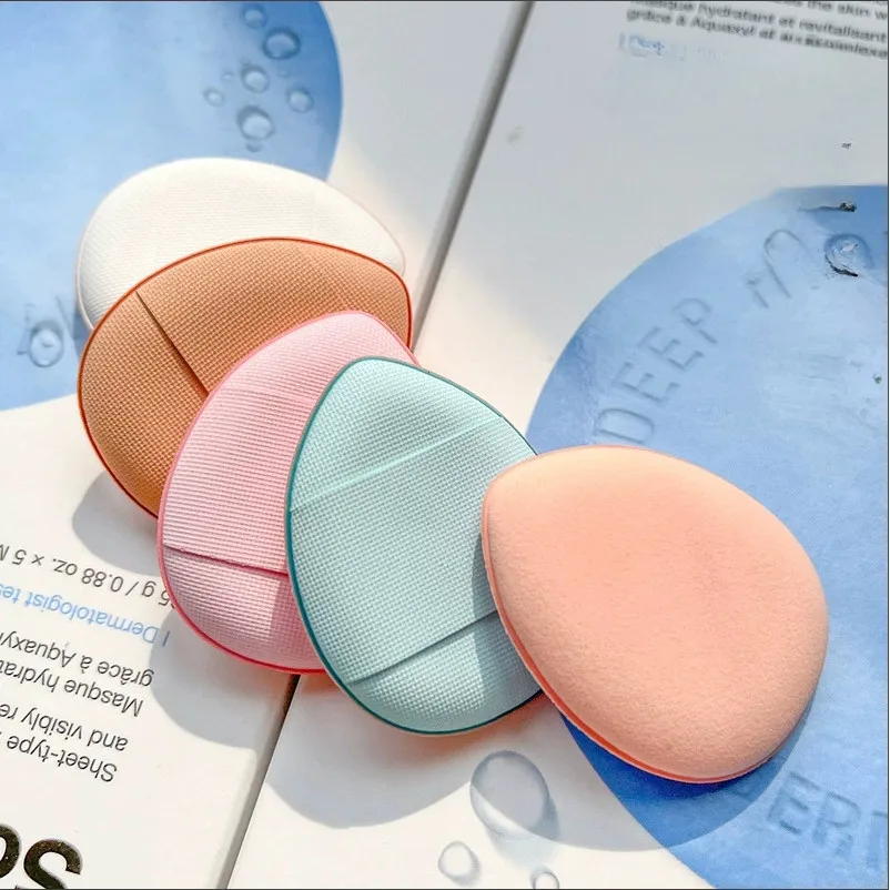 10개입 미니 핑거 퍼프 파운데이션 소형 에어 쿠션 파우더 스펀지 얼굴 컨실러 BB 크림 화장 도구