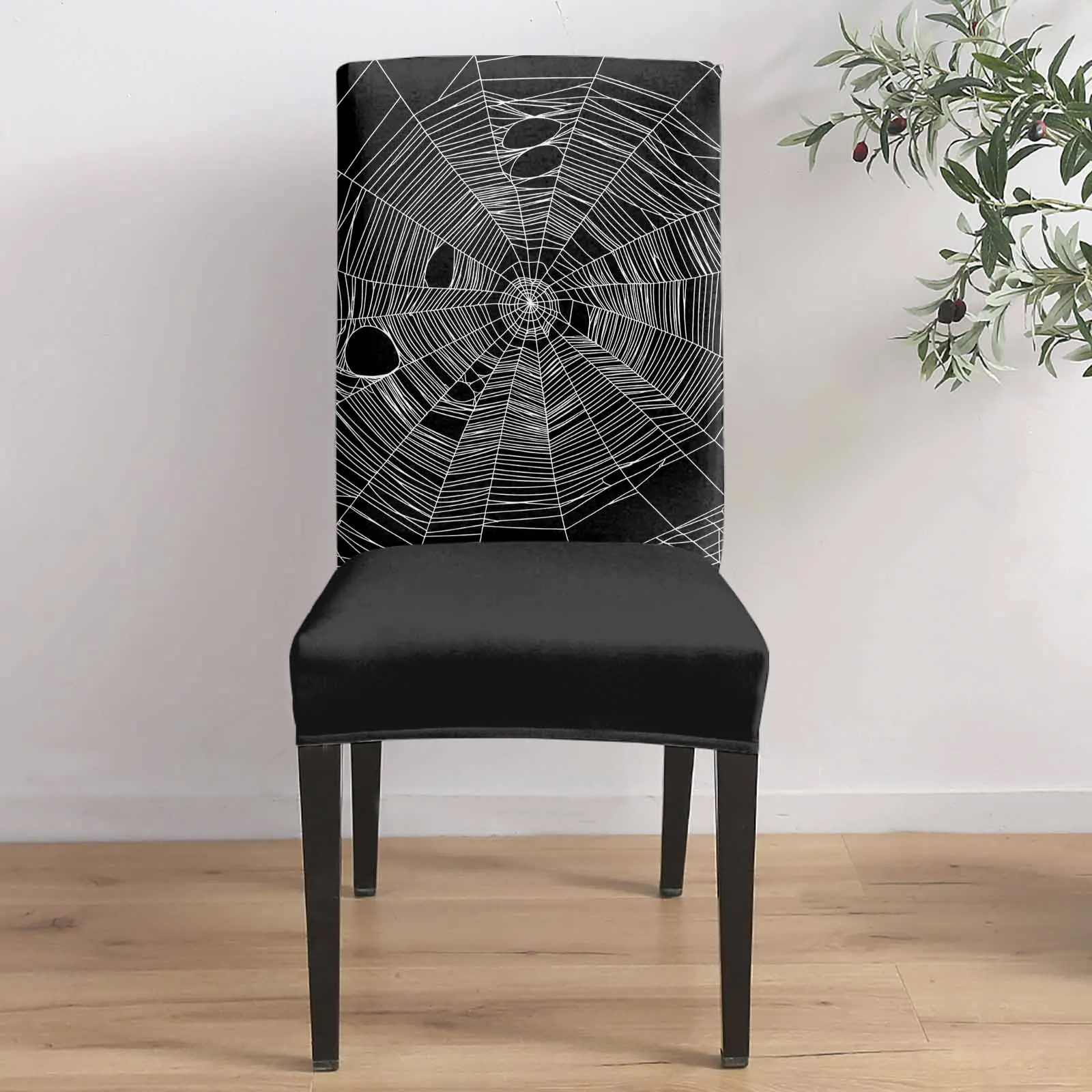 

Halloween Web Decoration 4/6/8PCS Spandex Elastic Chair Case For Wedding Hotel Banquet Dining Room