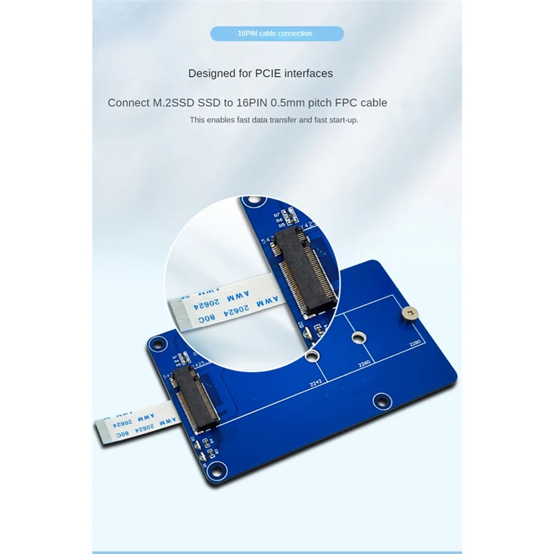 

Усовершенствованная плата адаптера SSD Pcie-M.2 Nvme для Pi5 Raspberry Pi 5, поддерживает твердотельный накопитель 2242/2260/2280 NVME M2