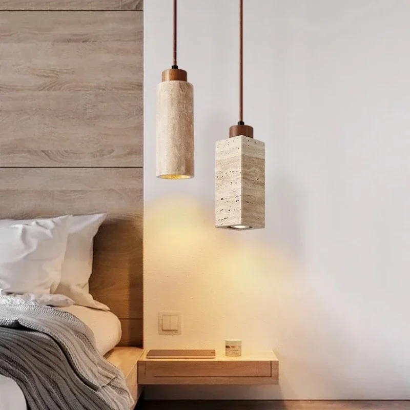 

Modern Marble Hanging Chandelier Light Fixture Creative Netural Stone Pendant Lamp for Bedroom Dining Room Home Decor