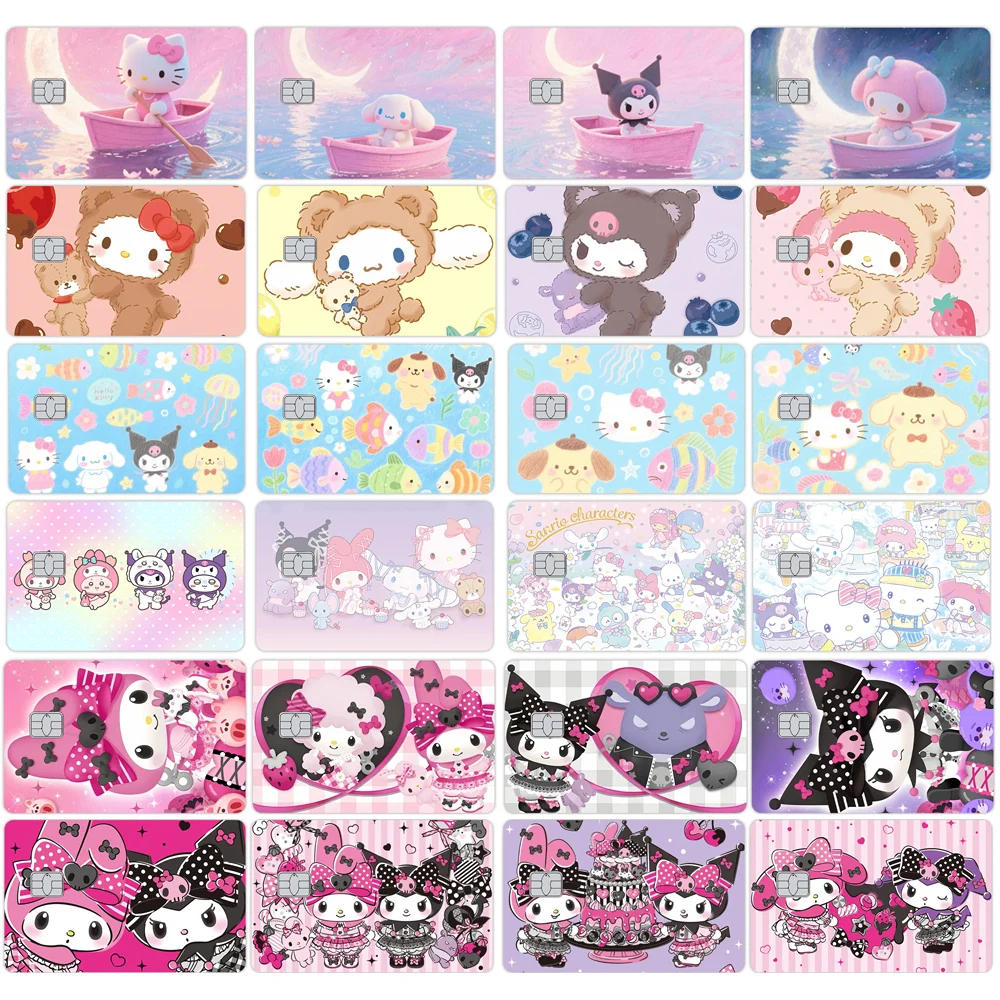 

Hellokitty Kuromi My Melody Cute Bank Credit Card Skin Stickers Bus Metro Card Sticker Film Tape Waterproof Anti-Scratch Gift