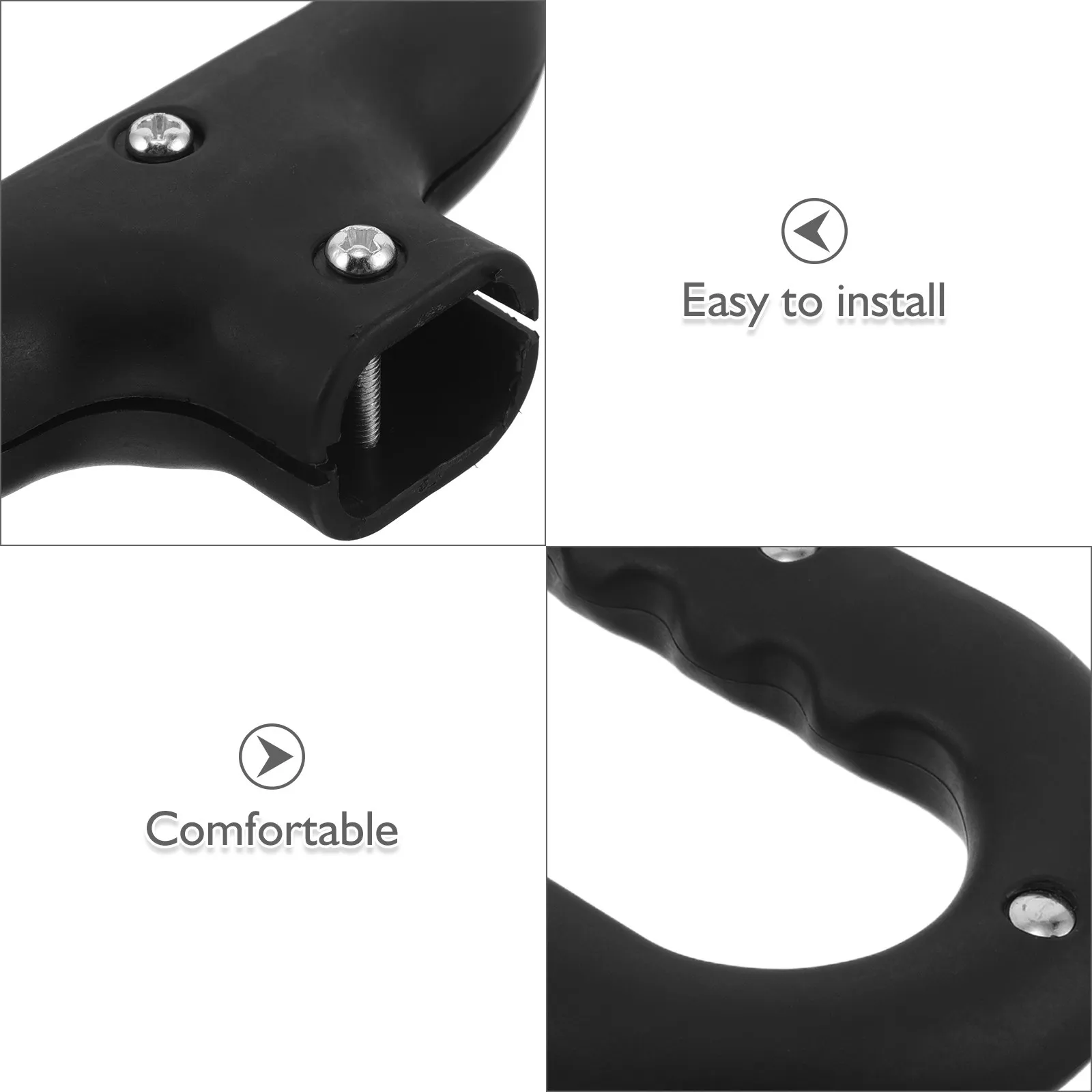 Fotografia 4: 1 Conjunto de Extensão de Alça para Carrinho de Camping com Punho Antiderrapante e Fivela de Travamento Segura para Substituição de Alça de Carrinho de Bagagem e Carrinho de Jardim