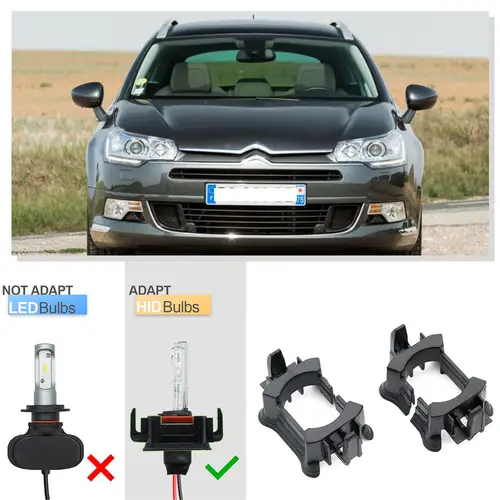 Imagen 1 del producto Adaptador de bombilla de faro H7 HID, soporte de retenedor, enchufe de faro para Peugeot 208, 508, 2008, 5008, 3008 I, Citroen C3, C5, accesorios, 2 uds.