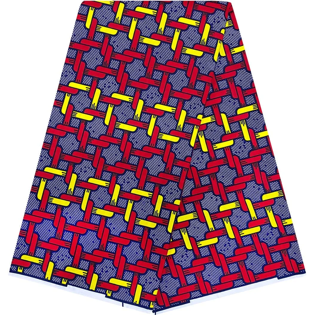 Vivid Garment Making Fabric 100% Polyester with African Print Wax and Wax-Resist Dyeing