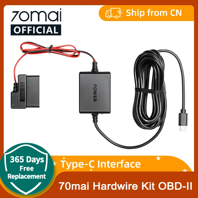70mai OBD II Hardwire Kit for 24H Parking Surveillance Dash Cam