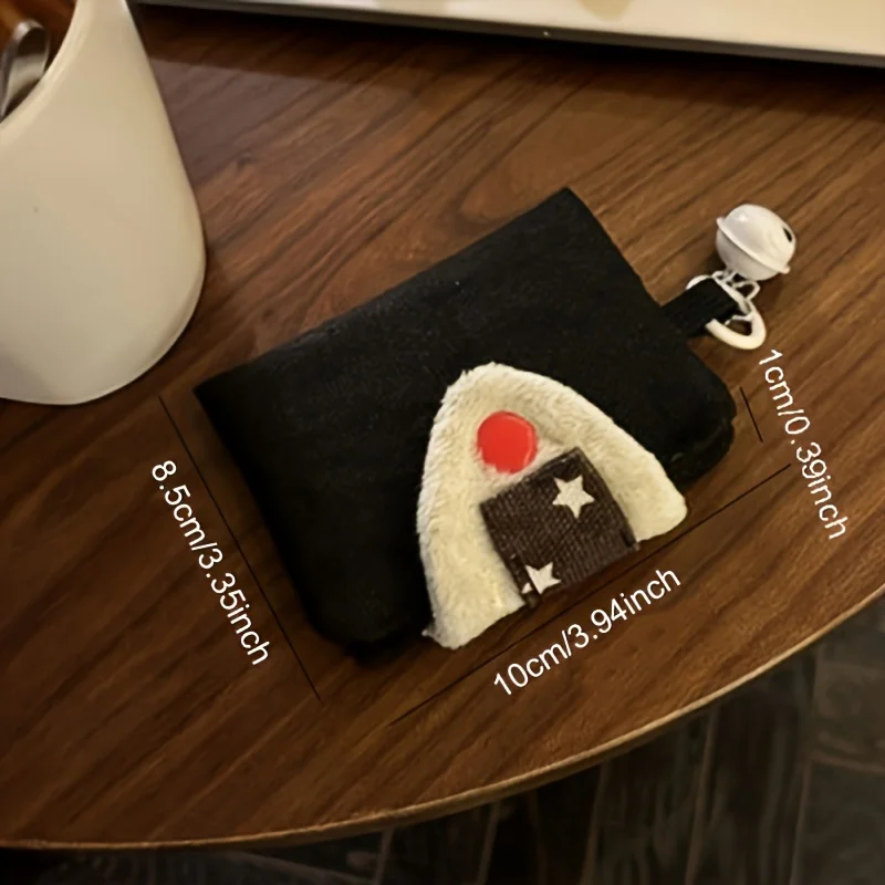 قطعة واحدة من حقيبة بينتو اللطيفة مع إغلاق سريع - محفظة مدمجة للنساء - منظم لهجة باللونين الأسود والأحمر مع وصلة سلسلة - أساسيات يومية