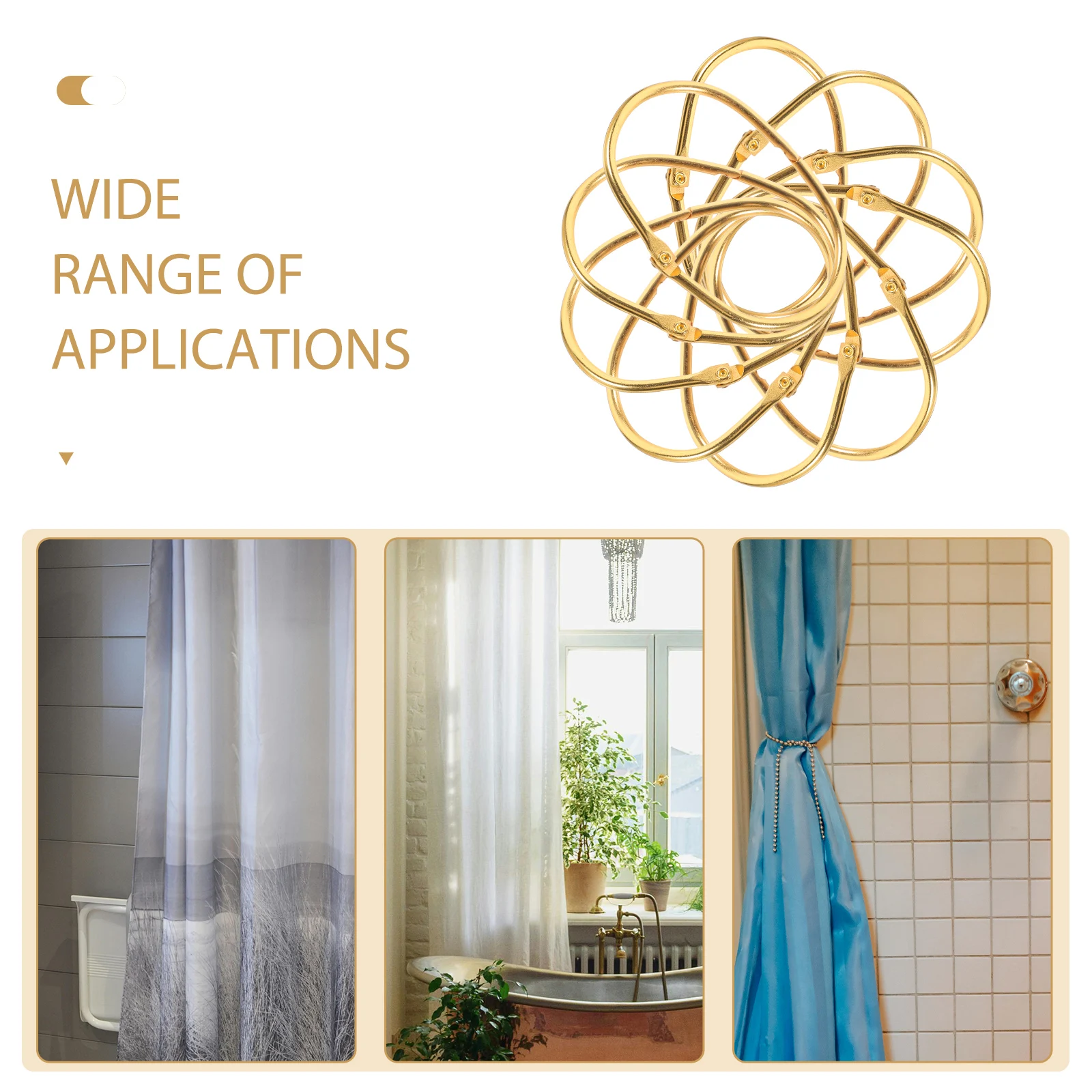 20 металлических крючков для штор, овальные кольца для ванной