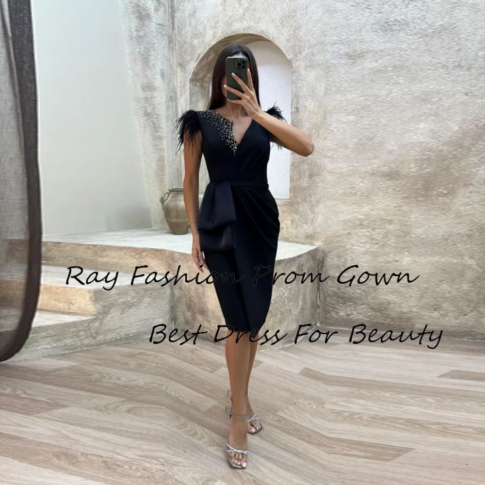 

Fashionable Sheath Mini Prom Dress Unique Neck With Sleeveless Beading With Knee Length For Women Party Gowns فساتين سهرة