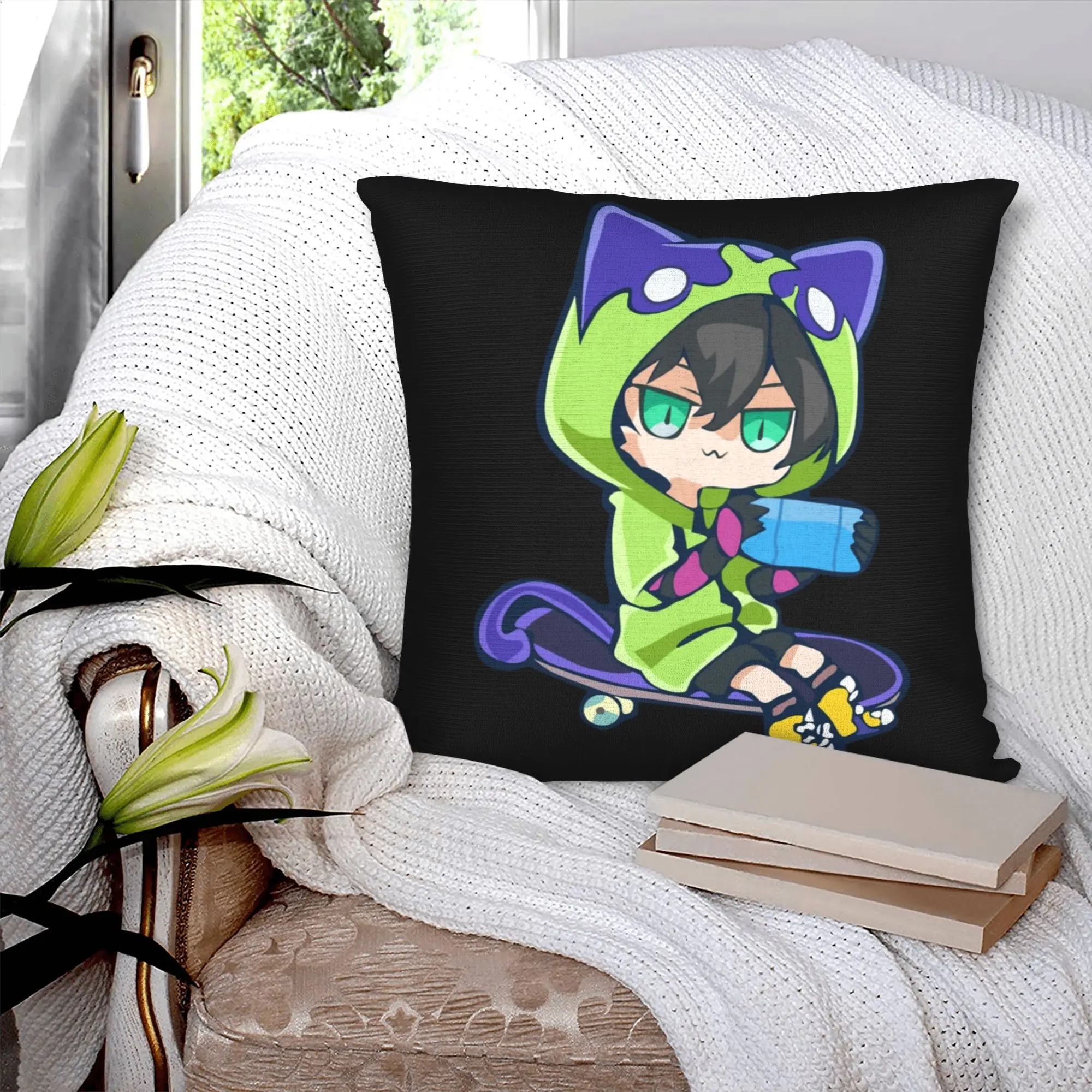 Sk8 The Infinity Miya Chibi Pillow Covers Decorative Harajuku Anime Skateboard Game Modern Cushion Cover Car Pillowcase