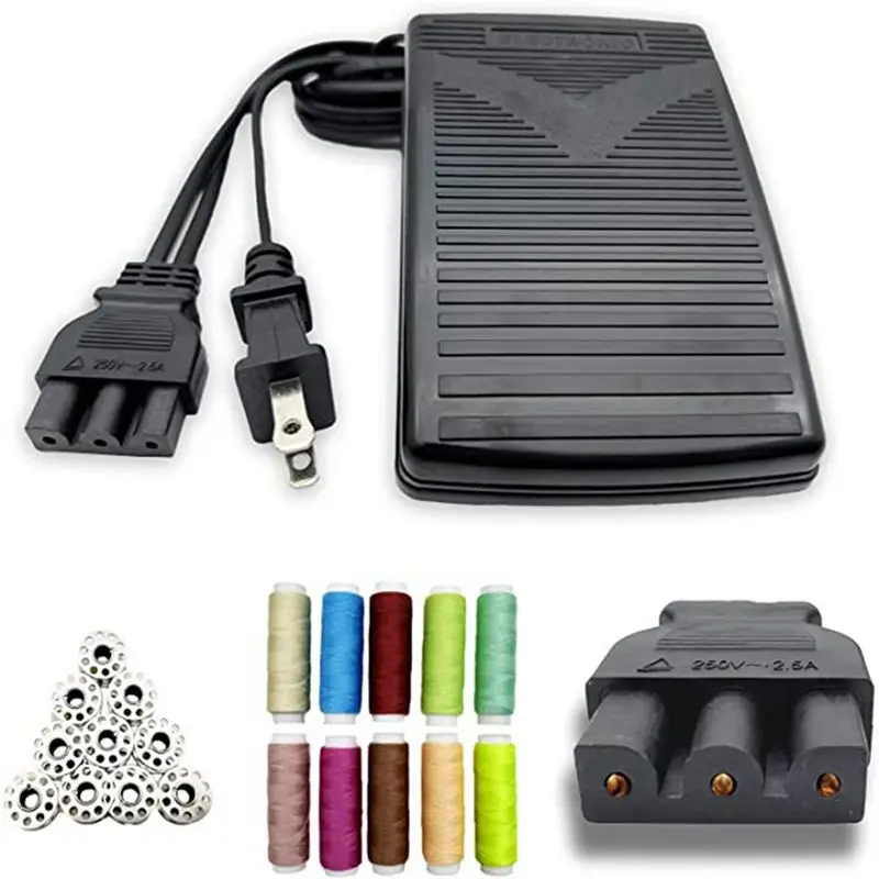 Compatible Sewing Machine Foot Pedal,Sewing Machine Power Cord Replacement,Apply for Singer 359102-001 2263 E99670 US Plug