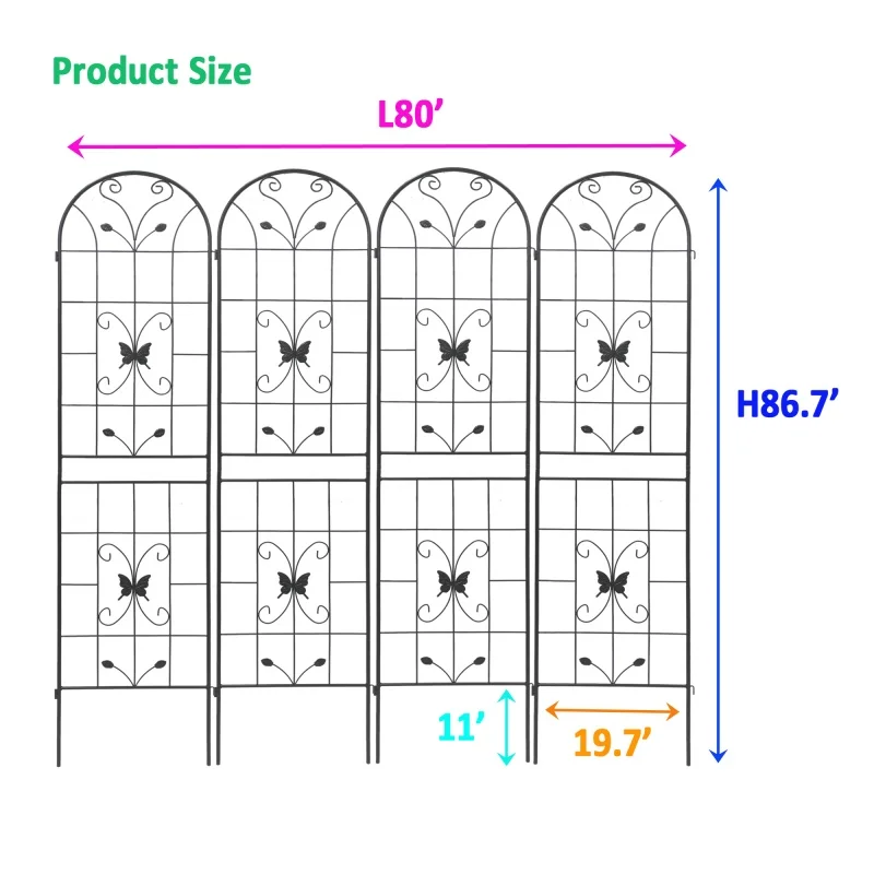 4 metal garden grilles 86.7 