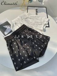 Zomer Dunne Strass Brief Shorts Dames Mode Hoge Taille Losse Hangende Casual Veelzijdige Afslankende Dames Wijde Pijpen Broek