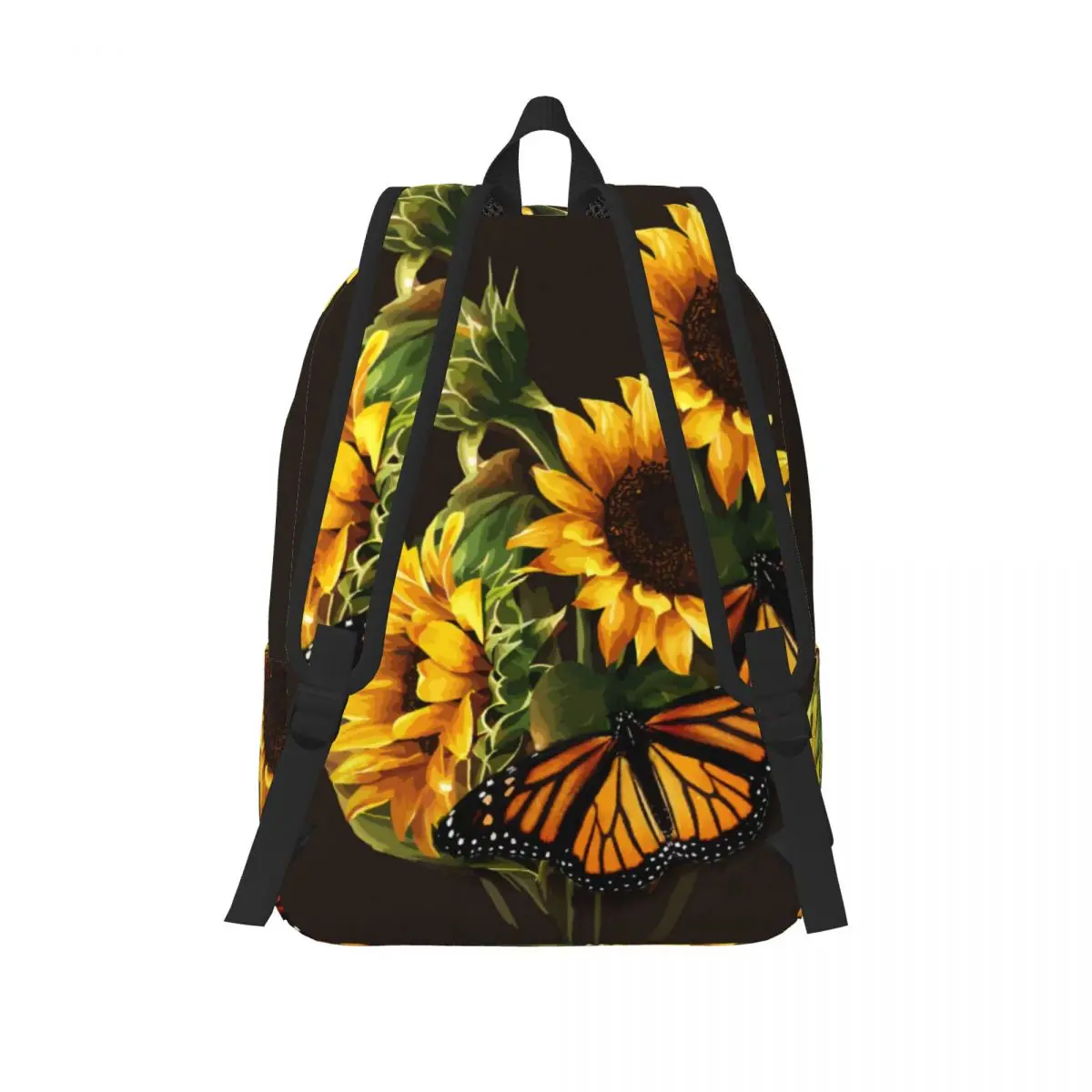 Sunflower And Butterfly Photo Backpack Male School Student Backpack Female Large Capacity Laptop Backpack