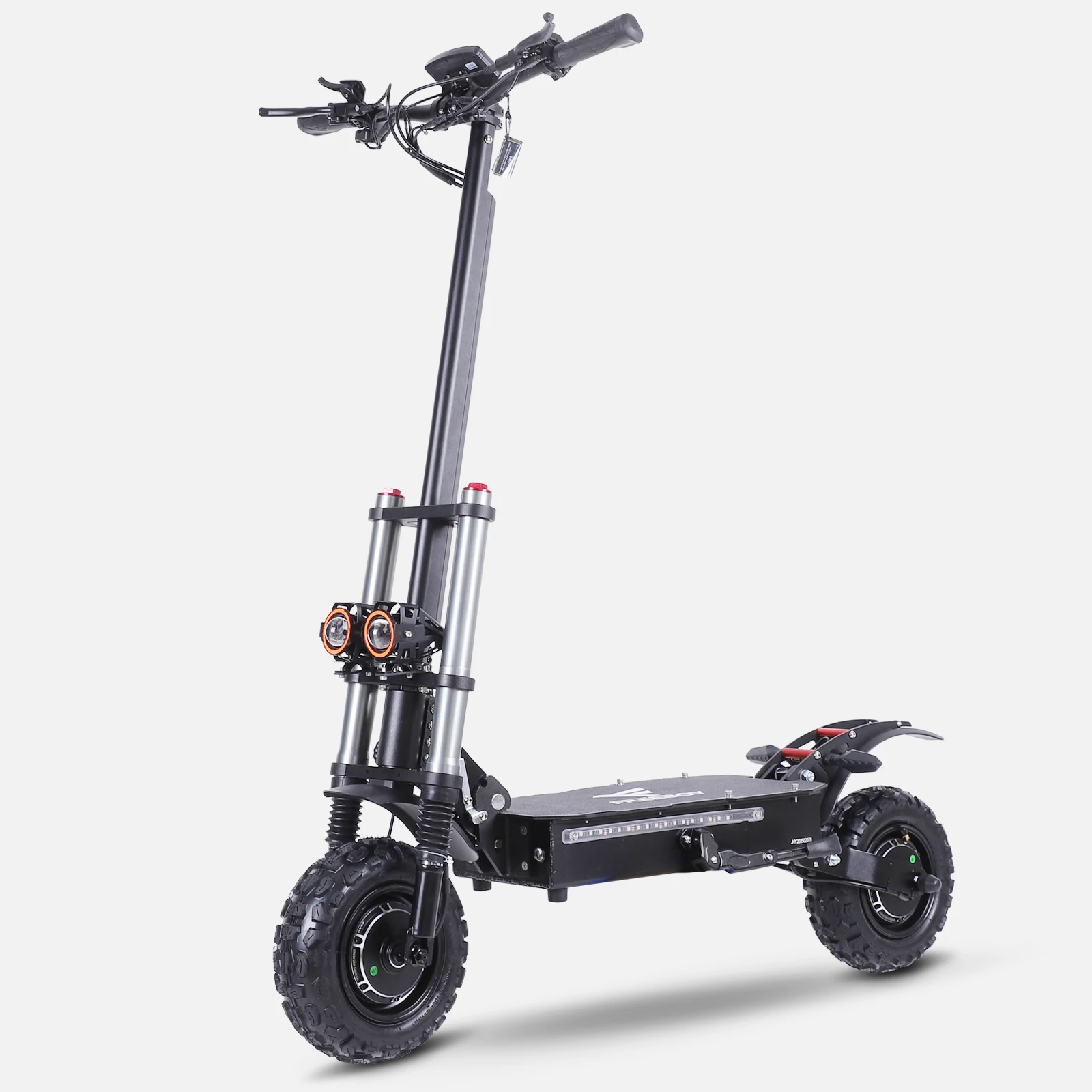 J30MAX elektrische scooter voor volwassenen, tot 53 MPH 6000W dubbele motor, 60V38Ah batterij, 11 inch all-terrain band, hydraulische rem e-scooter