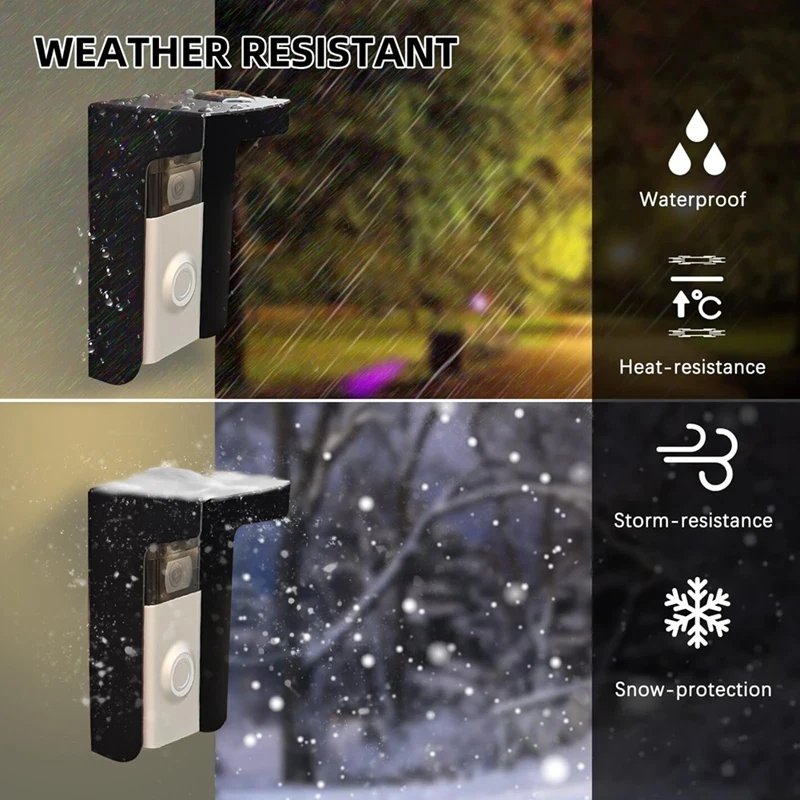 

Y16A Doorbell Rain Cover Ring Doorbell Anti-Glare Cover, Steel Doorbell Weather-Blocking Cover Protection for Most Doorbells