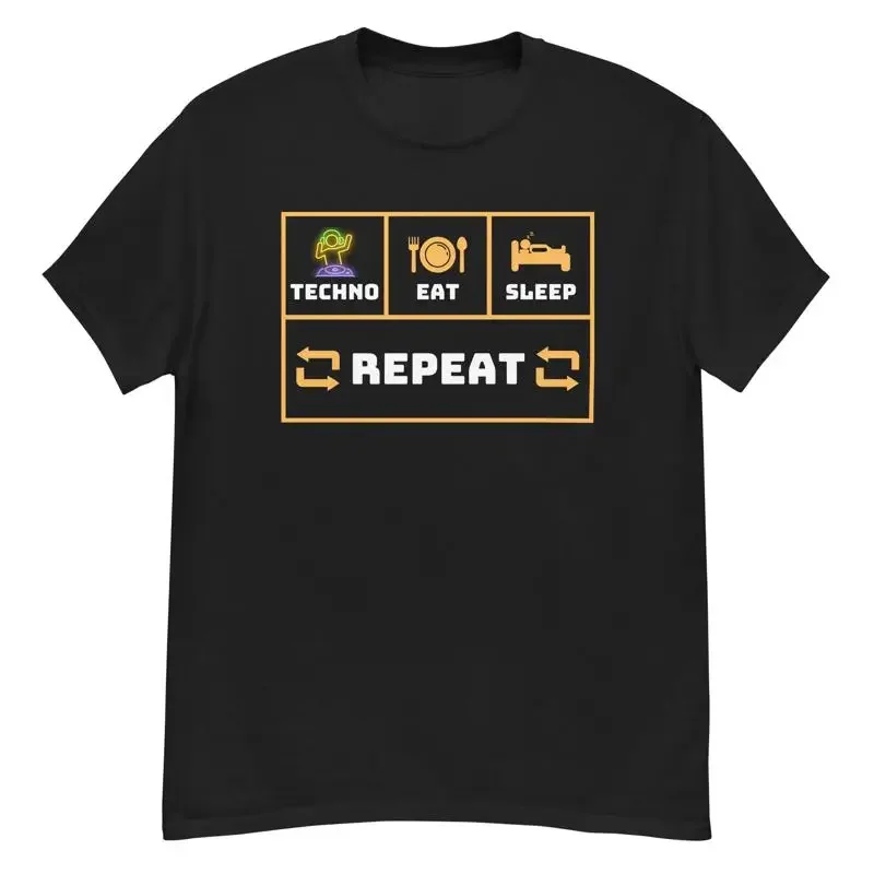 Techno Eat Sleep Repeat T Shirt Edm Music Lover