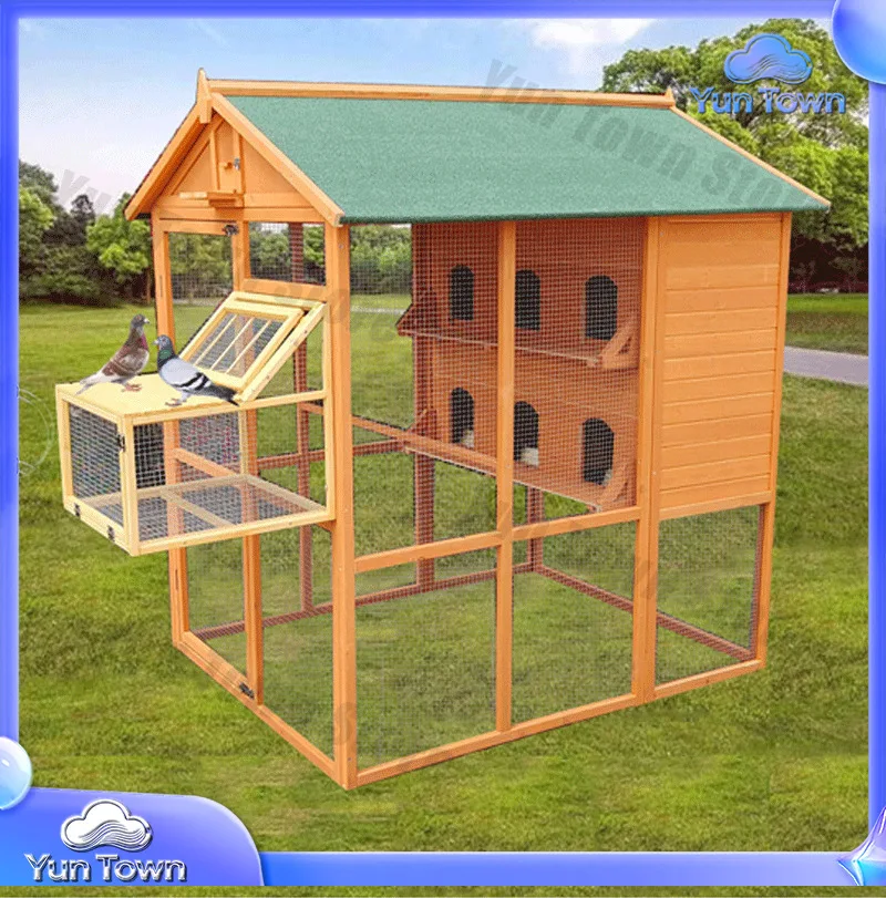 Large Wooden Standing Bird Aviary Cage for Parrots & Pigeons Nesting Pet House Furniture
