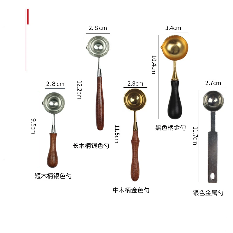 1pcs Hot Fashion Stainless Steel Spoon Wood Handle Length 12cm Hight Quality for Wax Seal Ancient Sealing Wax Tablet Pill Beads