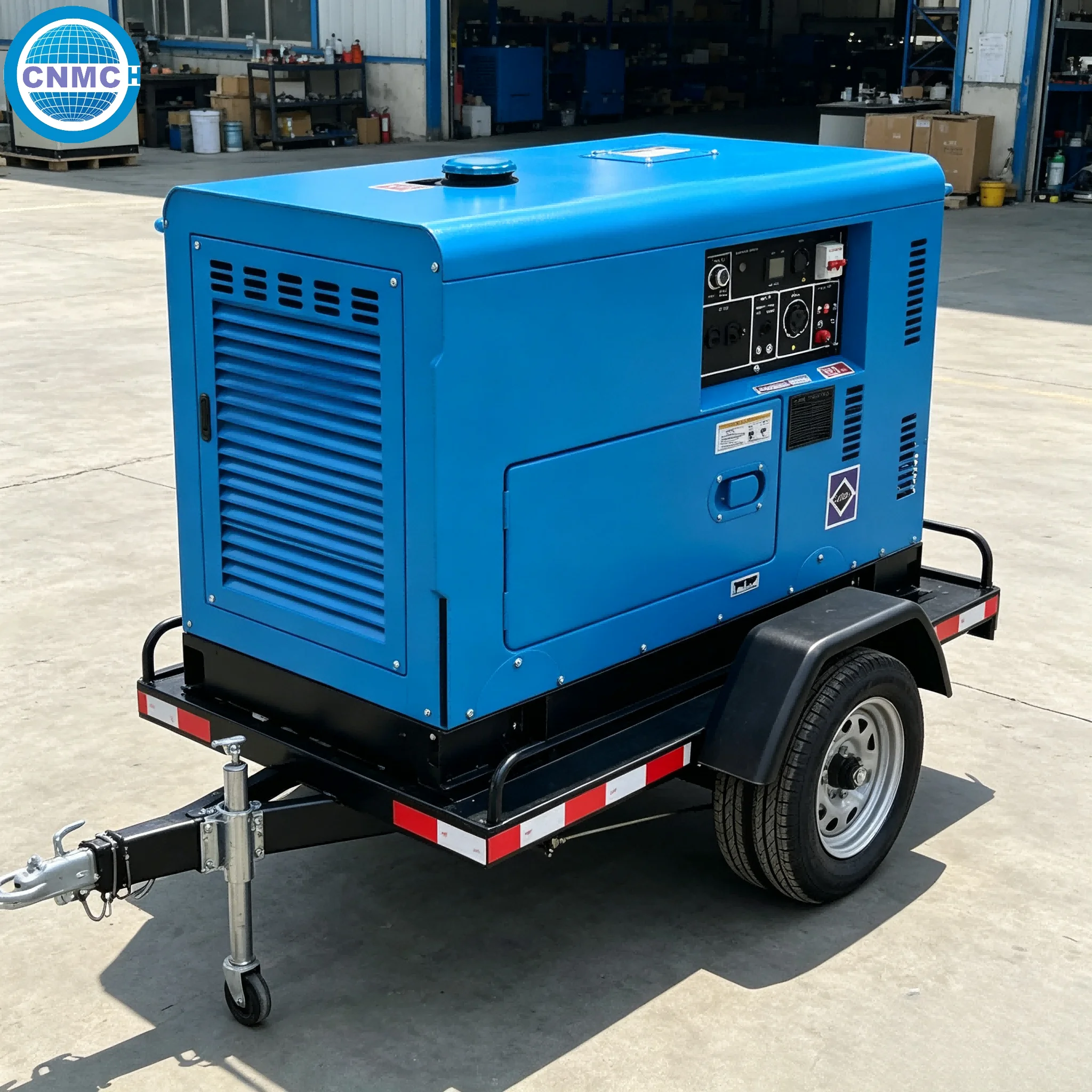 CNMC 9KW 10KW 12KW 15KW Trailer Type Silent Electricity Generator 50HZ 60HZ Diesel Generators Outdoor Travel Use CE Certified