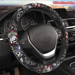 Cubierta de volante de Navidad de dibujos animados para hombres, accesorios de coche de Navidad, cubierta de volante de Navidad, talla única, Universal, 15 pulgadas