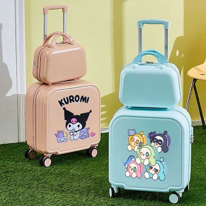 

Kawaii Kuromi Cinnamoroll Pochacco Sanrio Pull Bar Case Children 18 Inch Boarding Code Box Cute Cartoon Suitcase for Kids