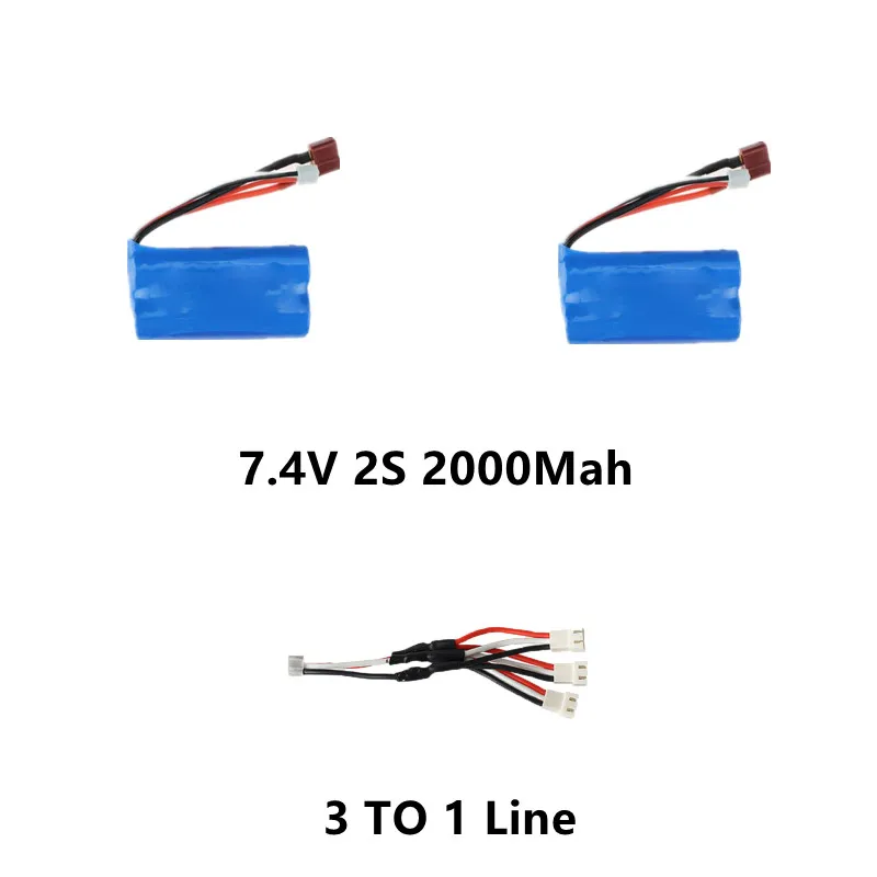 104016 104018 104019 60KM/H Brushless Motor Off Road 1:10 Shock Absorption RC Car Spare Parts 7.4V 2S 2000Mah 3000Mah Battery