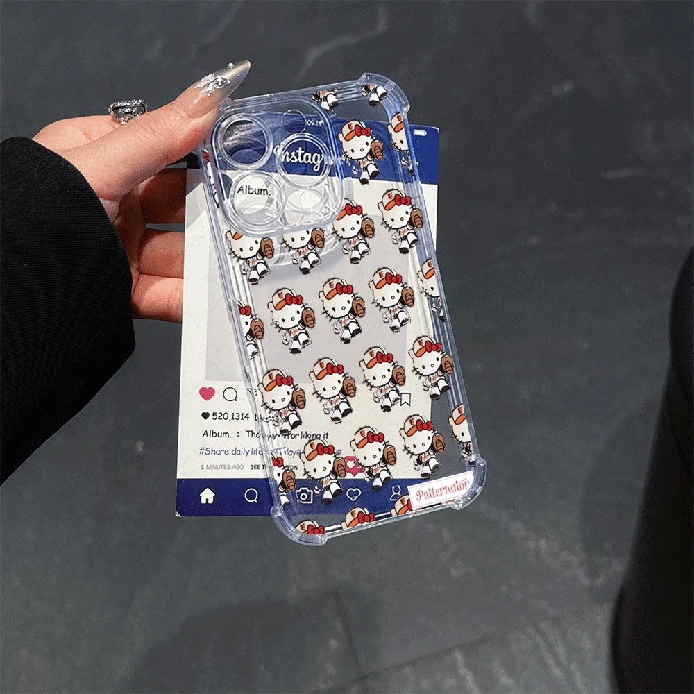 

Hello Kitty Soft Phone Case For IPhone15 Pro IPhone 16/15/14/13/12/11/x/xs/xs Max Woman Mobile Phone Cases Sanrio KT Kawaii