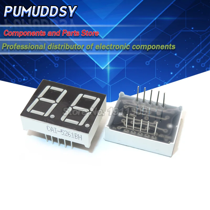 5PCS 7 segment Common Cathode Common Anode 2 Bit digital Tube 0.56inch Red LED Display LED Digital tube