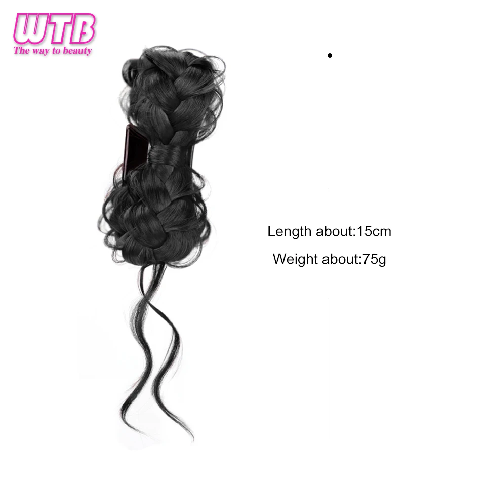 Synthetic Wig Bun Female Integrated Claw Clip Bow Dragon Hair Bun Ponytail Half-tied Shape Suitable For Daily Wear