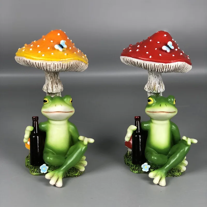 Frog Garden Statue Resin Sculpture Outdoor Decoration Art Craft Ornament for Lawn Yard