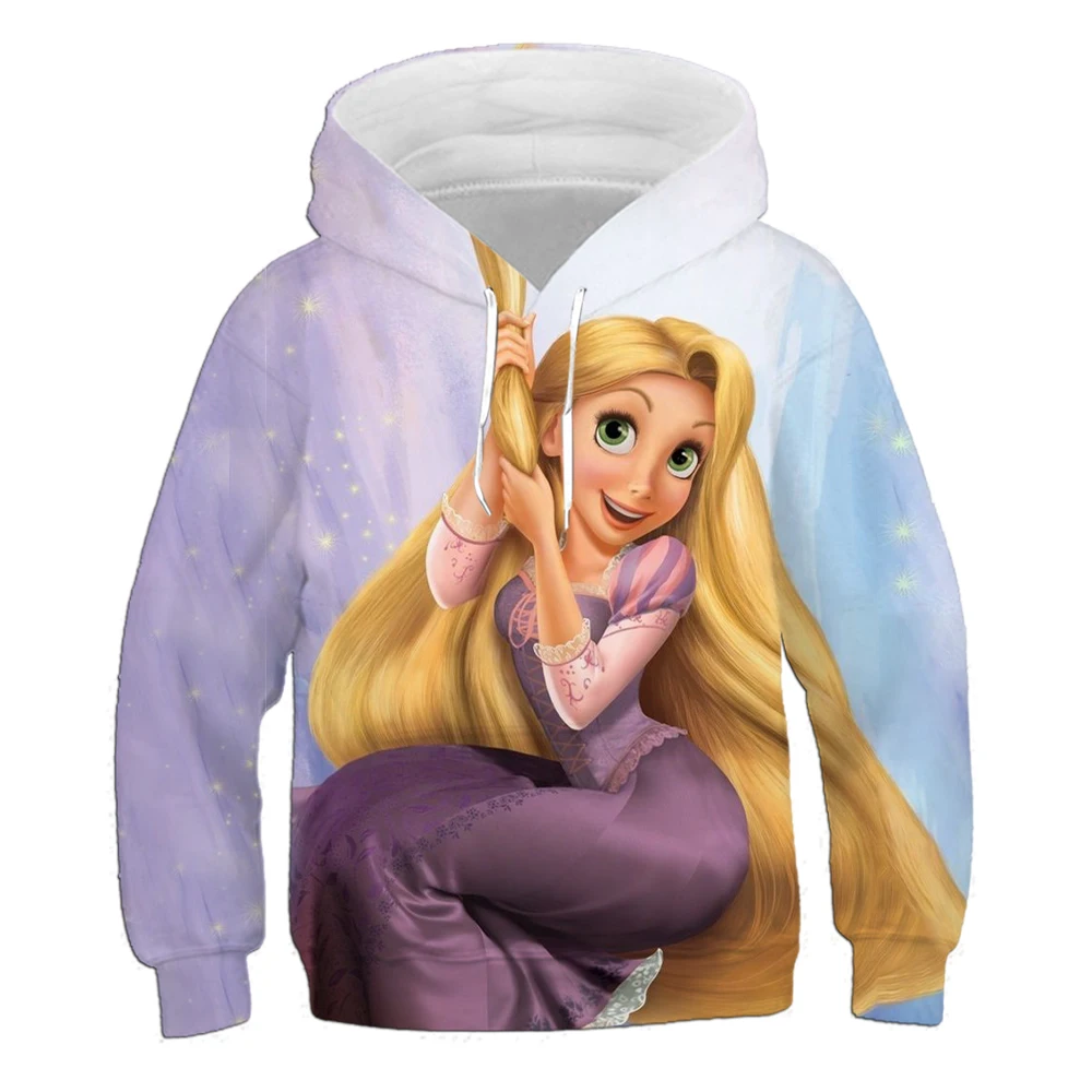 Autumn and winter hoodie girls children\'s Rapunzel print fashionable and comfortable long-sleeved cute sweet sweatshirt