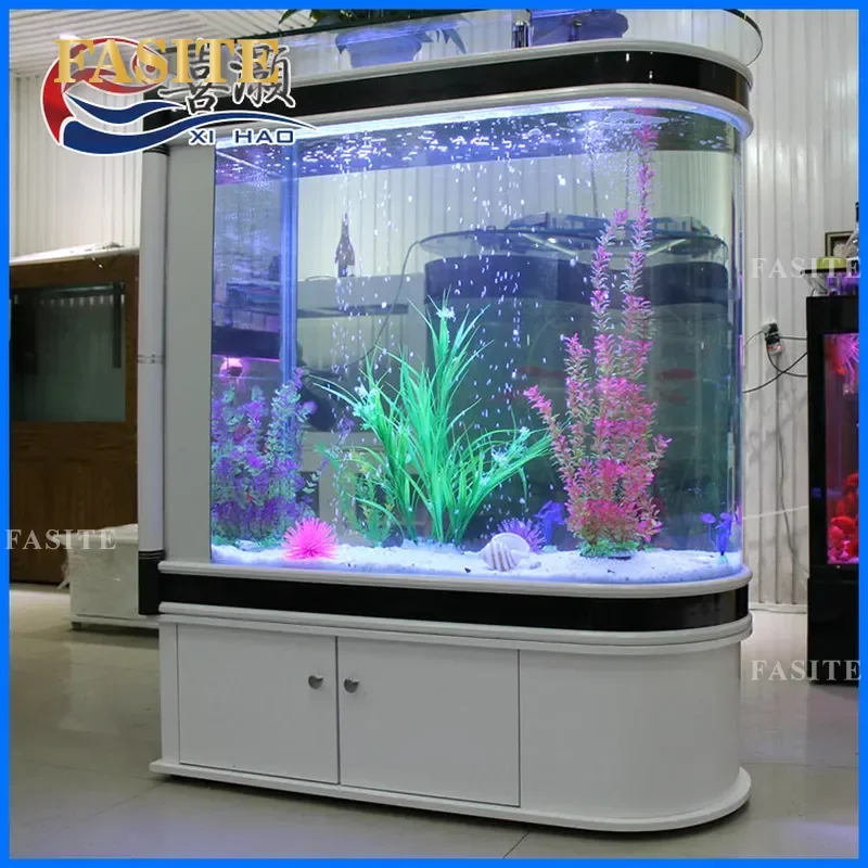 For Medium Large Aquarium Bottom Filter Cabinet Ultra White Glass Fish Tank Furniture Wholesale