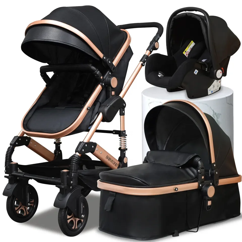 Wholesale 2024 New Deluxe Custom Made 3-in-1 Doll Jogger Baby Time Carriage 3 in 1 baby stroller