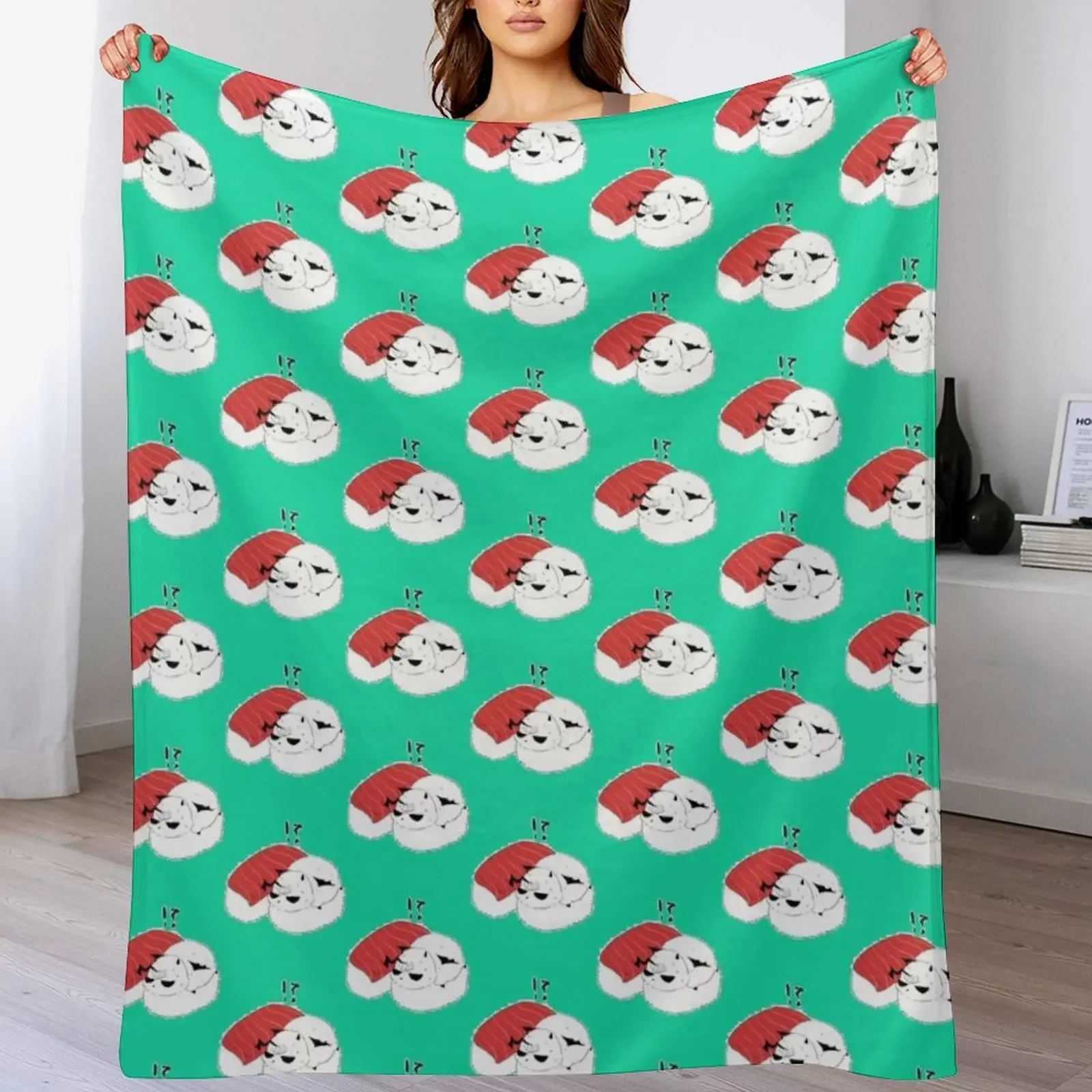 

New EGG-IE SUSHI (Welcome to Demon School, Iruma-kun) Throw Blanket Furry Beach Blankets