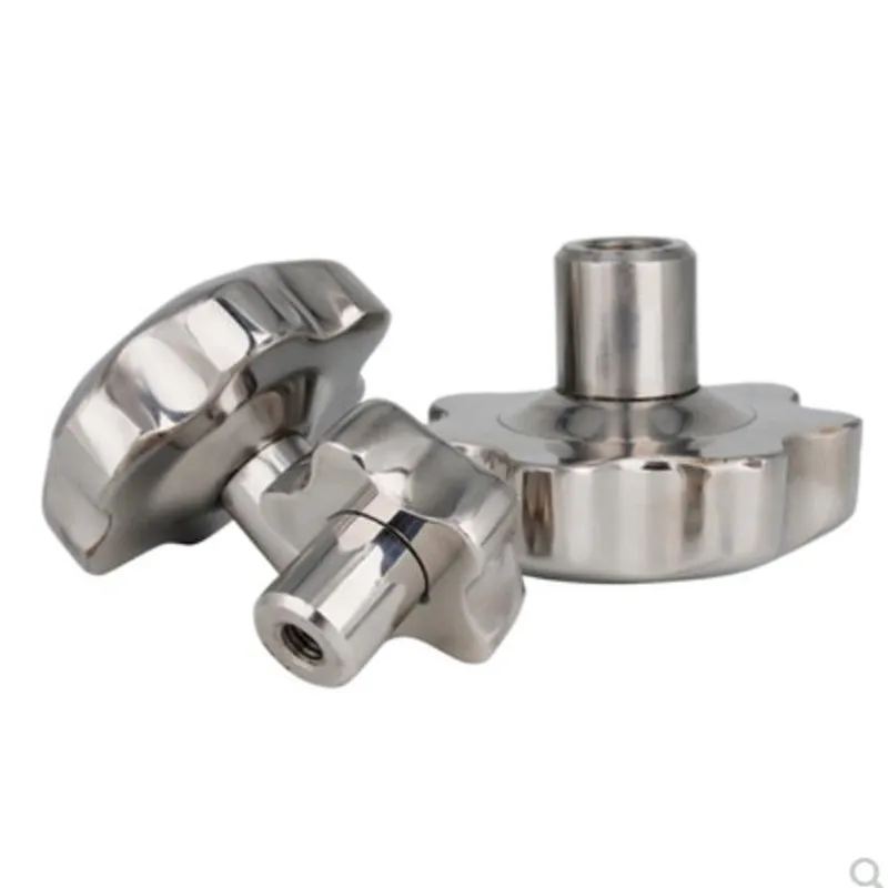 1pc  M6 M8 M10 M12  Stainless Steel 304 Female Thread Star Knob Handles Star Shaped  Clamping Nuts Knobs Plum hand wheel