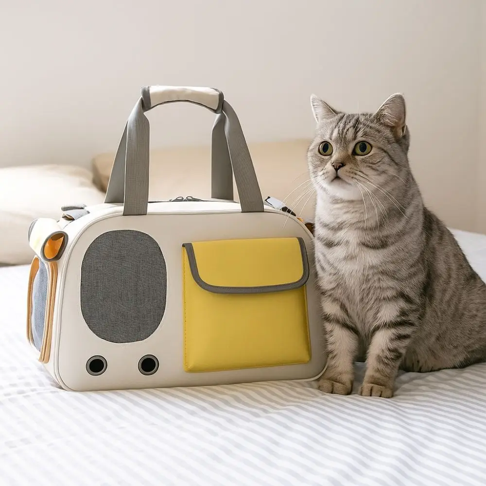 

Breathable Portable Pet Carrier Foldable No Deformation Cat Outdoor Bag Adjustable Large-capacity Pet Shoulder Bag for Dogs Cats