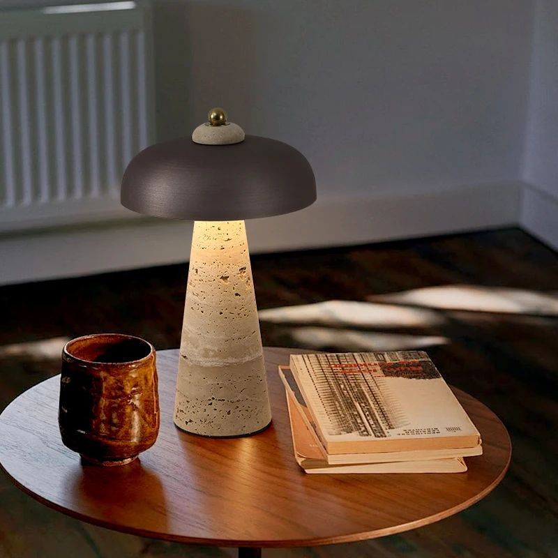 Rechargeable Yellow Cave Stone Desk Lamp with Three Levels of Brightness Adjustment monochrome Light 3300-3500K 5W Table lamp