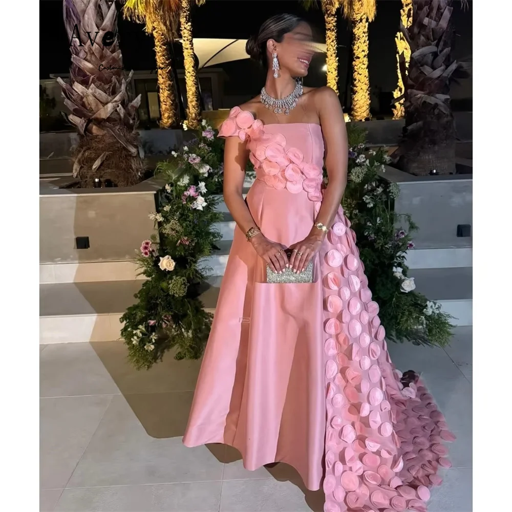 

Avery Custom Pink Strapless Tube Top A Line Formal & Evening Gowns Luxurious Women's Evening Dresses for Events Dress 2026 Woman