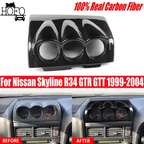 Inner Triple Meter Gauge Pod Cover Trim For Nissan Skyline R34 GTR GTT 1999-2004