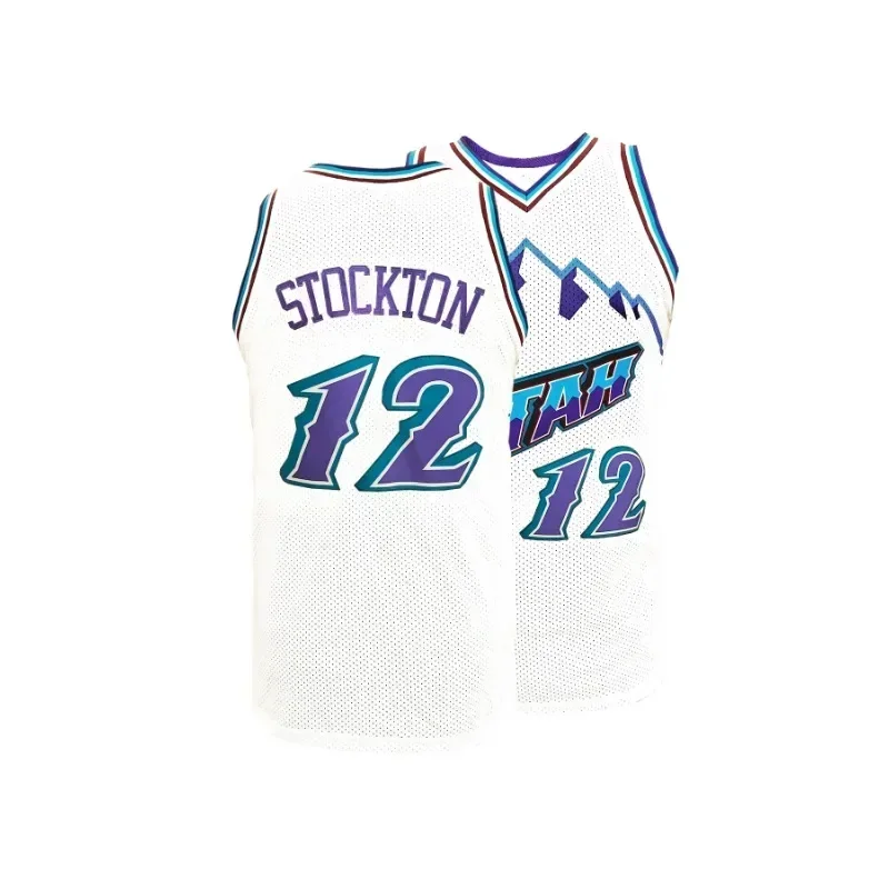 

Men's Breathable Basketball Jersey Sleeveless Sports Vest with Embroidered Letters & Numbers V-Neck Retro Mesh Tank Top