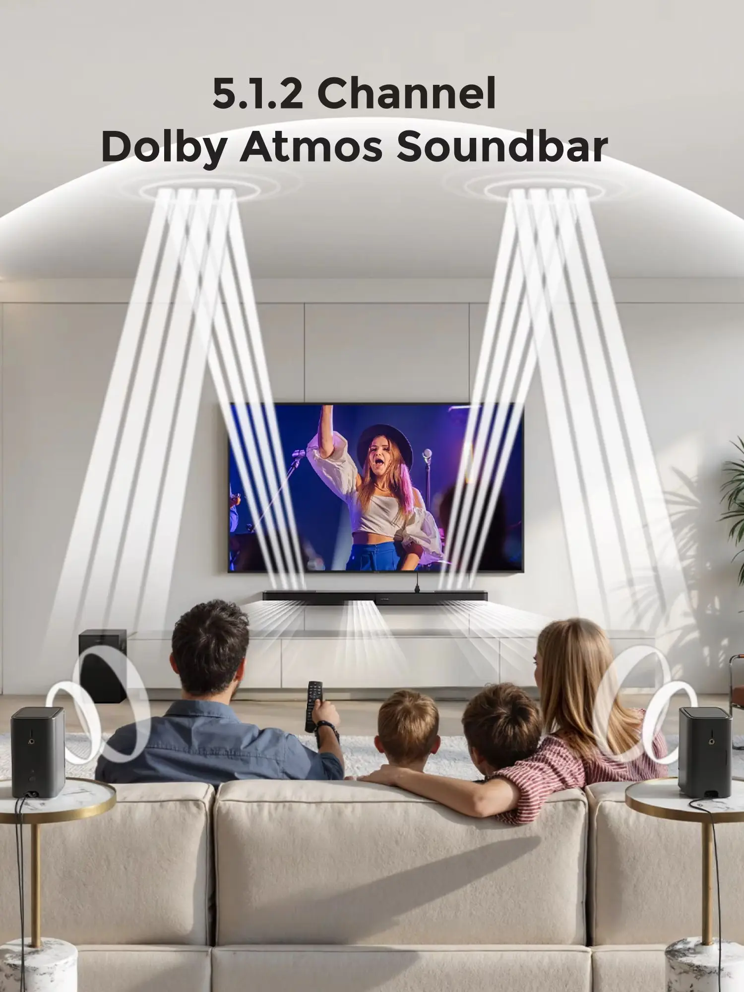 ULTIMEA Skywave F40 Boom 5.1.2ch Soundbar met Dolby Atmos, Surround Sound-systeem voor TV met subwoofer & 2 surround speakers - afbeelding 2