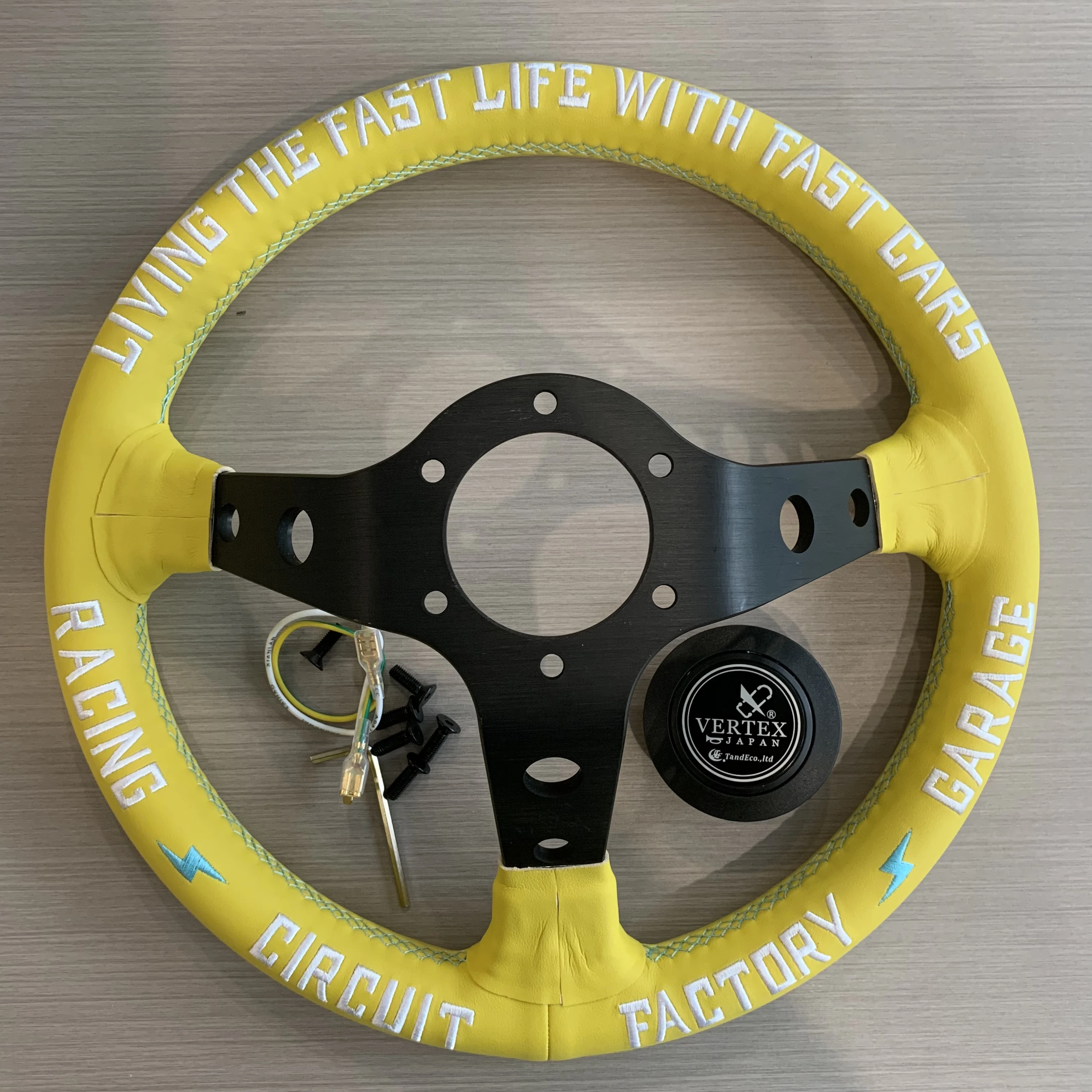 Vertex Sim Racing Steering Wheel Aluminum Alloy Embroidery Car Drift Accessories Auto parts Universal Sports Steering Wheel