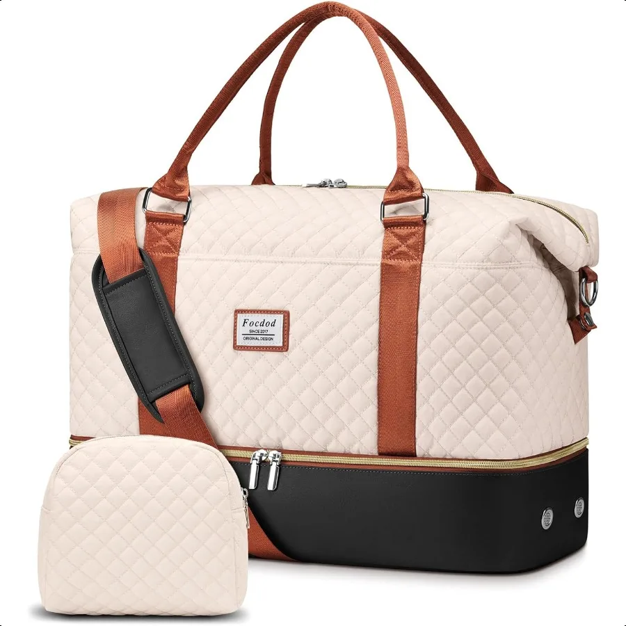 

Travel Weekender Duffle Bags for Women: Overnight Bags with Shoe Compartment Large Carry on Weekend Bag with Toiletry Bag Wet P