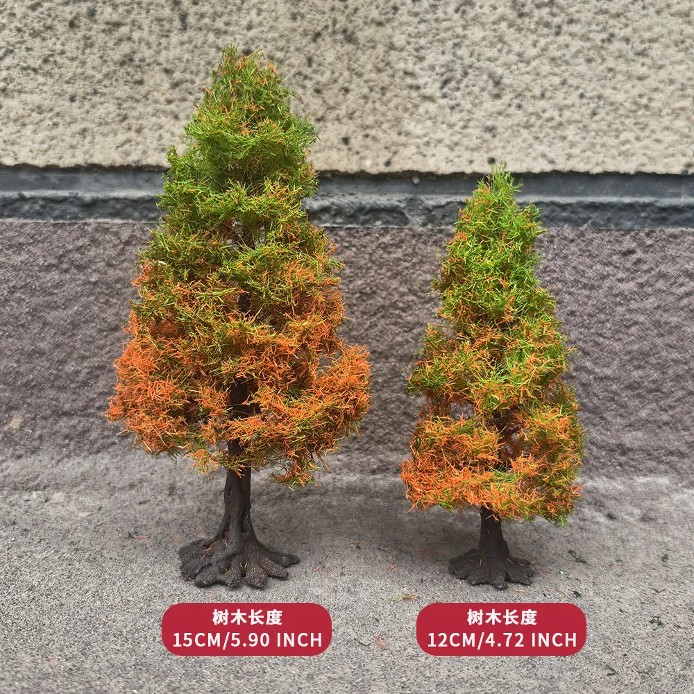 Künstliche Miniatur-Drahtbäume, 12/15 cm, Simulationspflanzen für Eisenbahnzug-Layout/Landschaft/Wargaming/DIY-Modellbau/Diorama