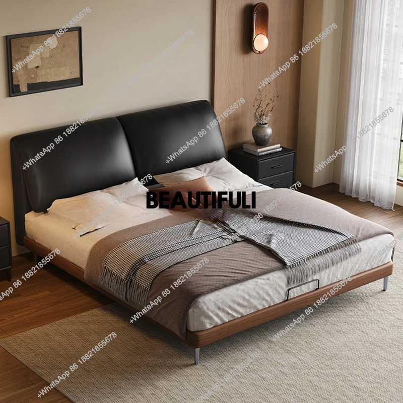 

Black Style Double Bed Designer High End Sleeping King Double Bed Home Floor European Cama Matrimonio Furniture For Bedroom