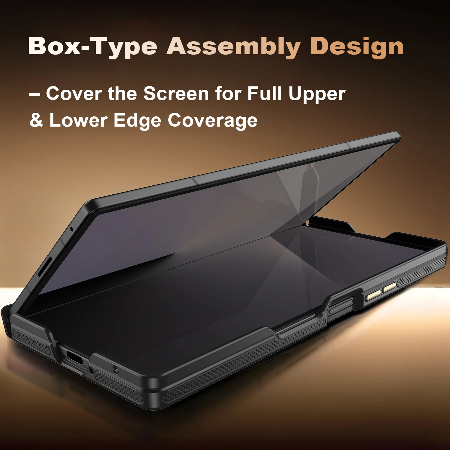 2026 جديد المفصلي حماية بو الجلود القضية لسامسونج غالاكسي Z Fold7 تصفيح حامل الزجاج الأمامي الشاشة غطاء لسامسونج القضية #3